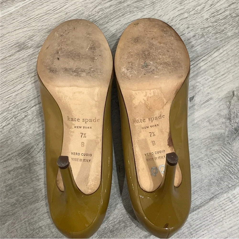 Kate Spade Women's Tan Patent Heels‎ Stiletto Pumps Size 7.5 B
